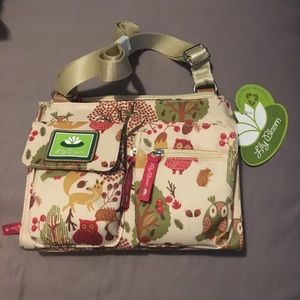 NWT LILY BLOOM CROSSBODY-Forest Owl print